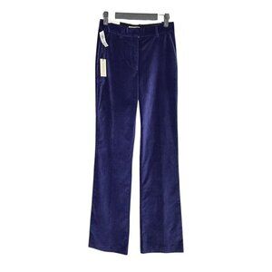 BABATON Braden Blue/Purple Velvet High-Rise Flare Long Pants Sz 2 NWT